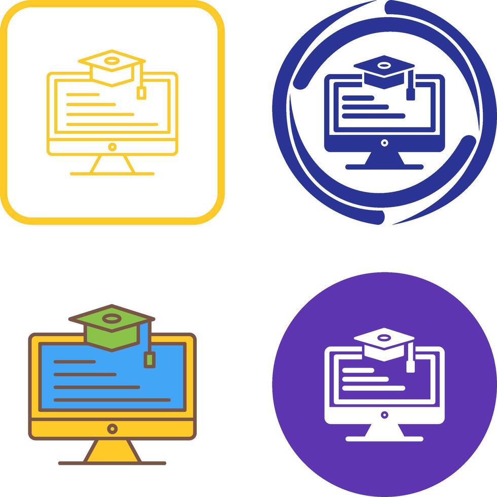 Online Learning Icon Design vector