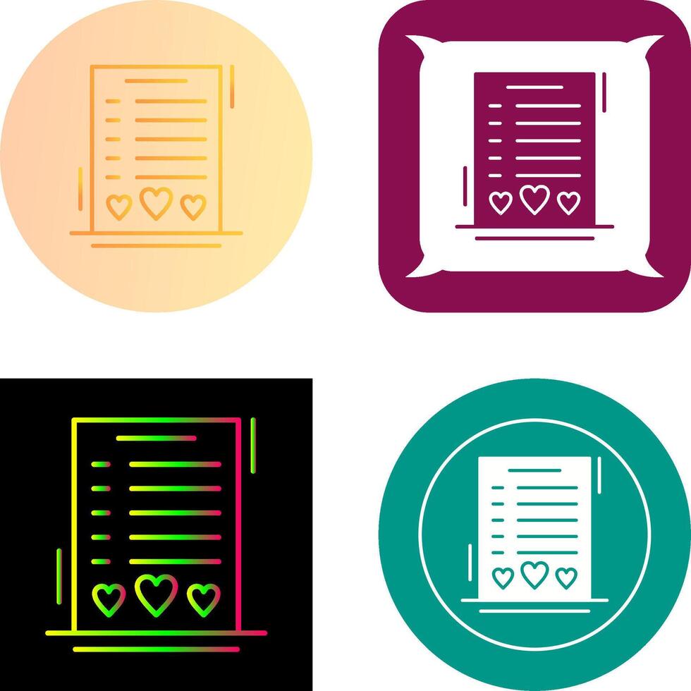 Wishlist Icon Design vector
