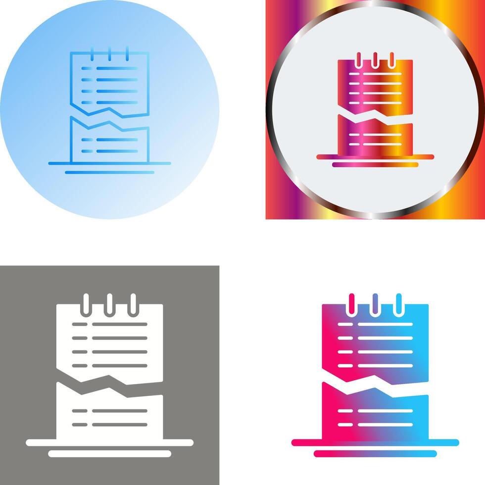 Corrupted List Icon Design vector
