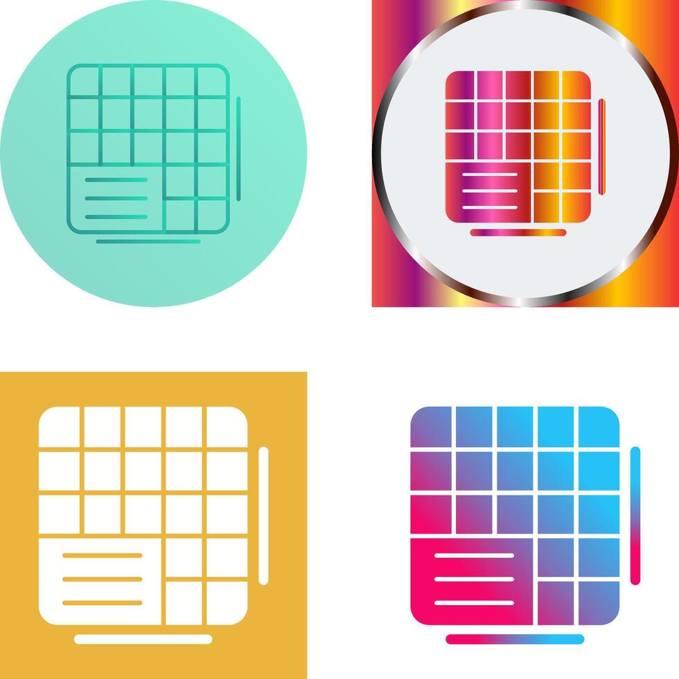 Table Data Icon Design vector