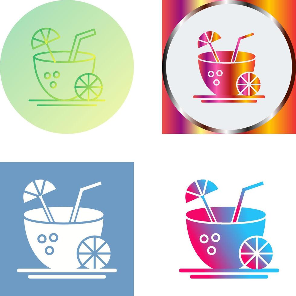 Coconut Drink Icon Design vector