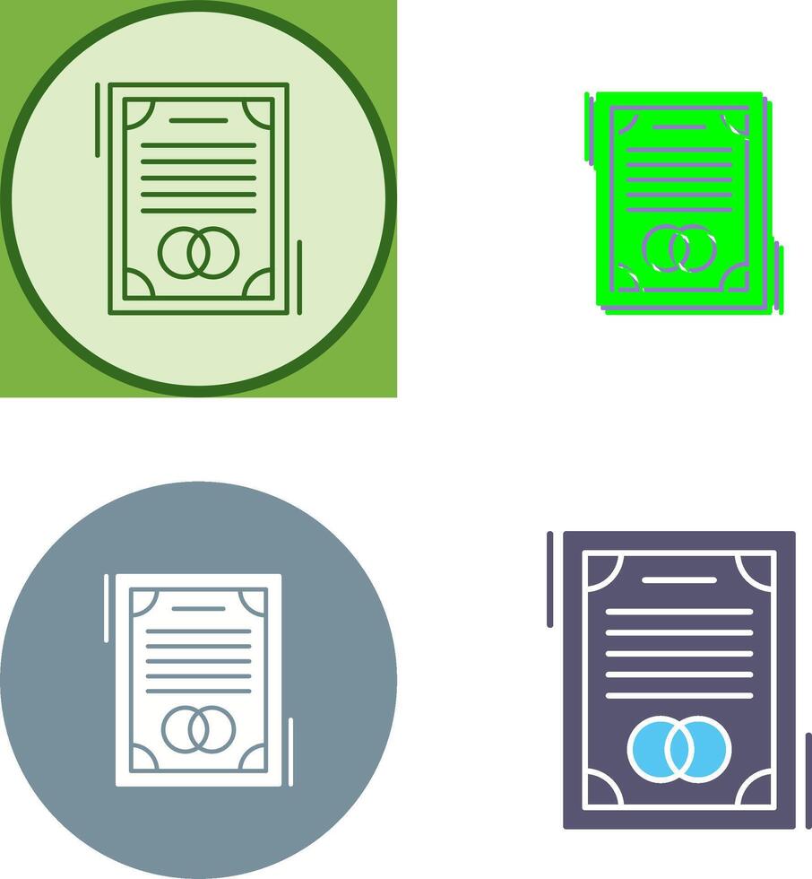 Wedding Contract Icon Design vector