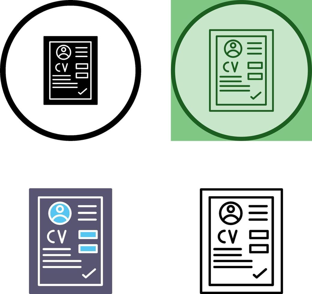 CV Icon Design vector