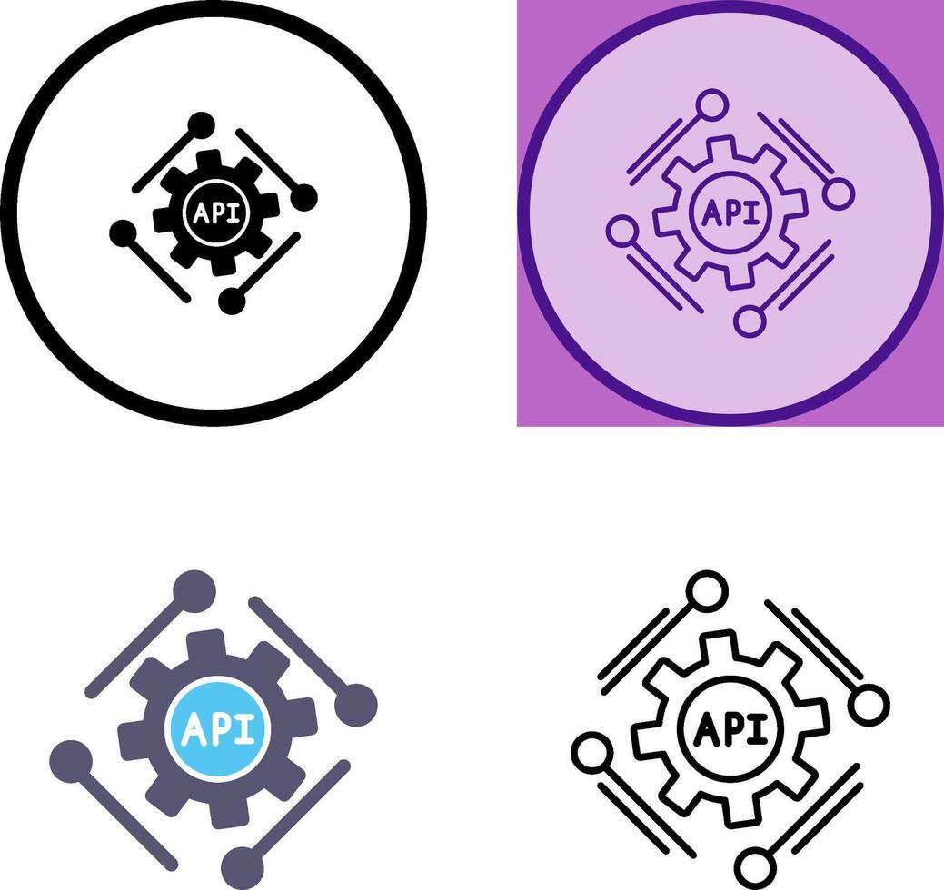 Api Icon Design vector