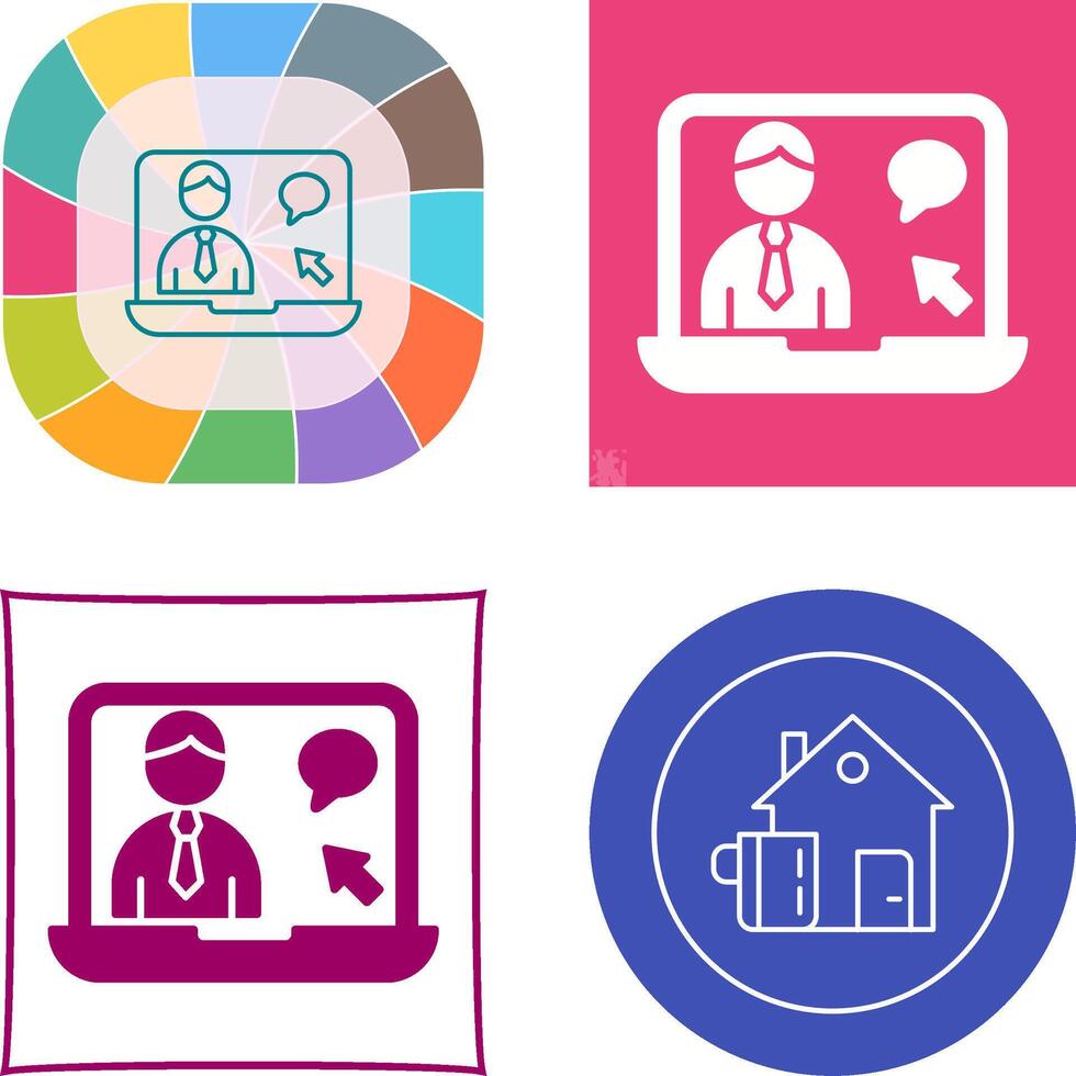 Online Interview Icon Design vector