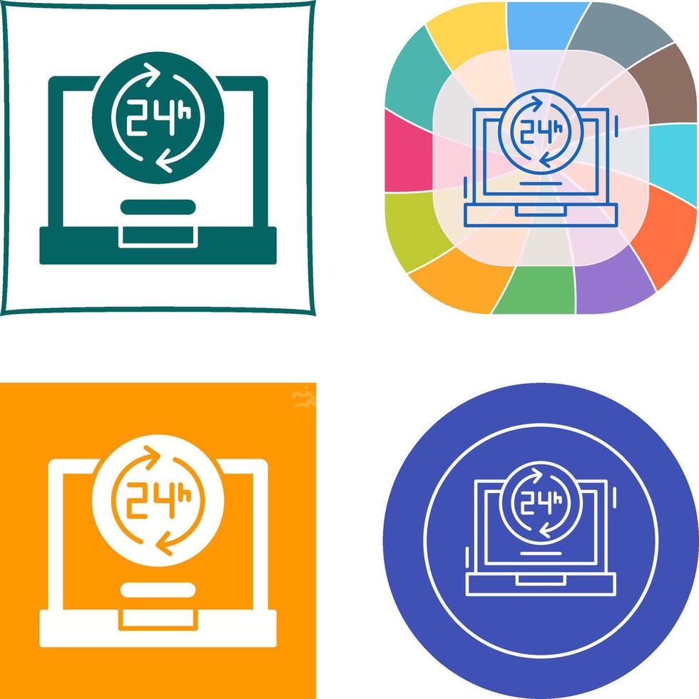 24 Hours Icon Design vector