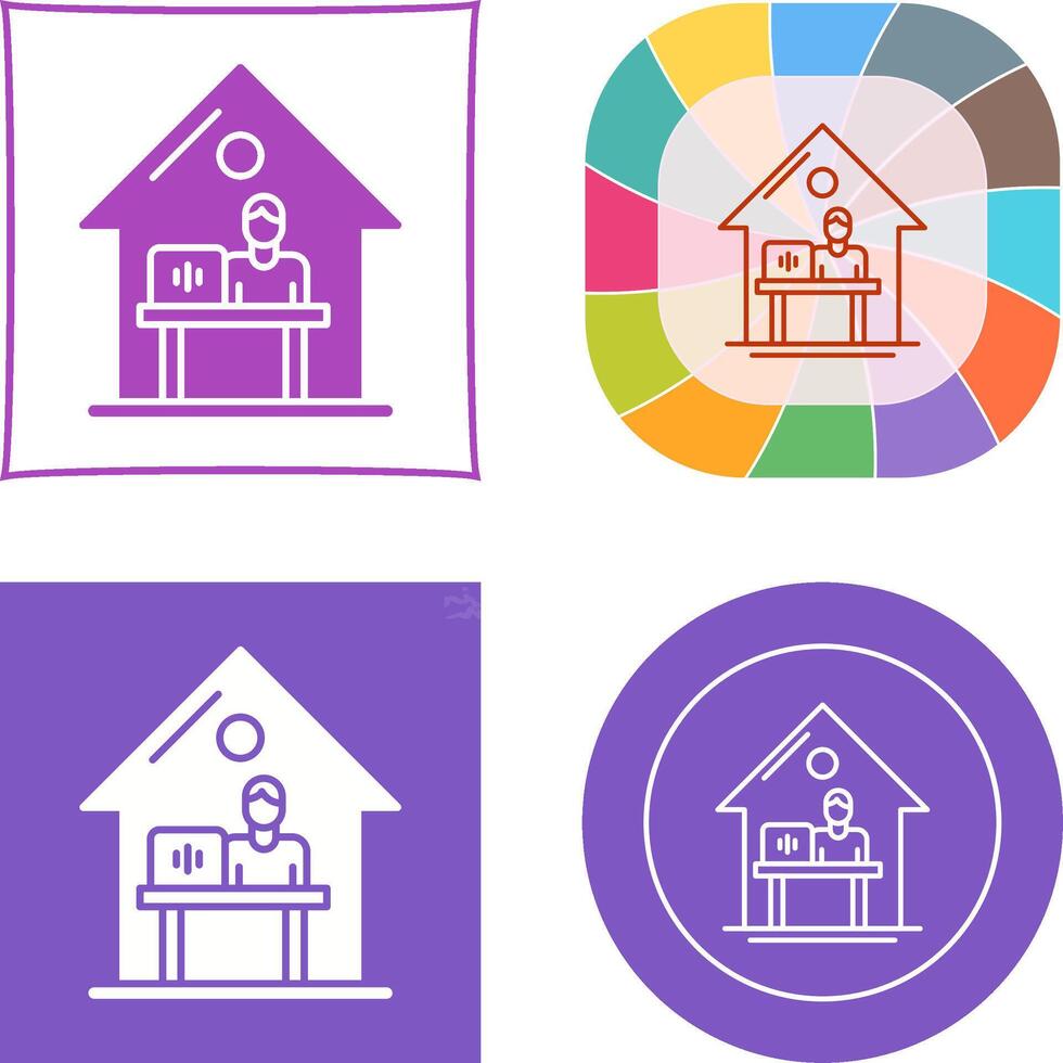 Work At Home Icon Design vector