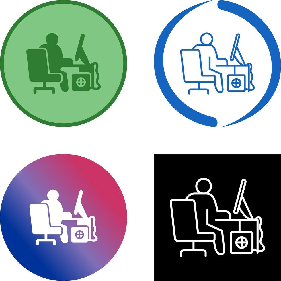 Computer Worker Icon Design vector