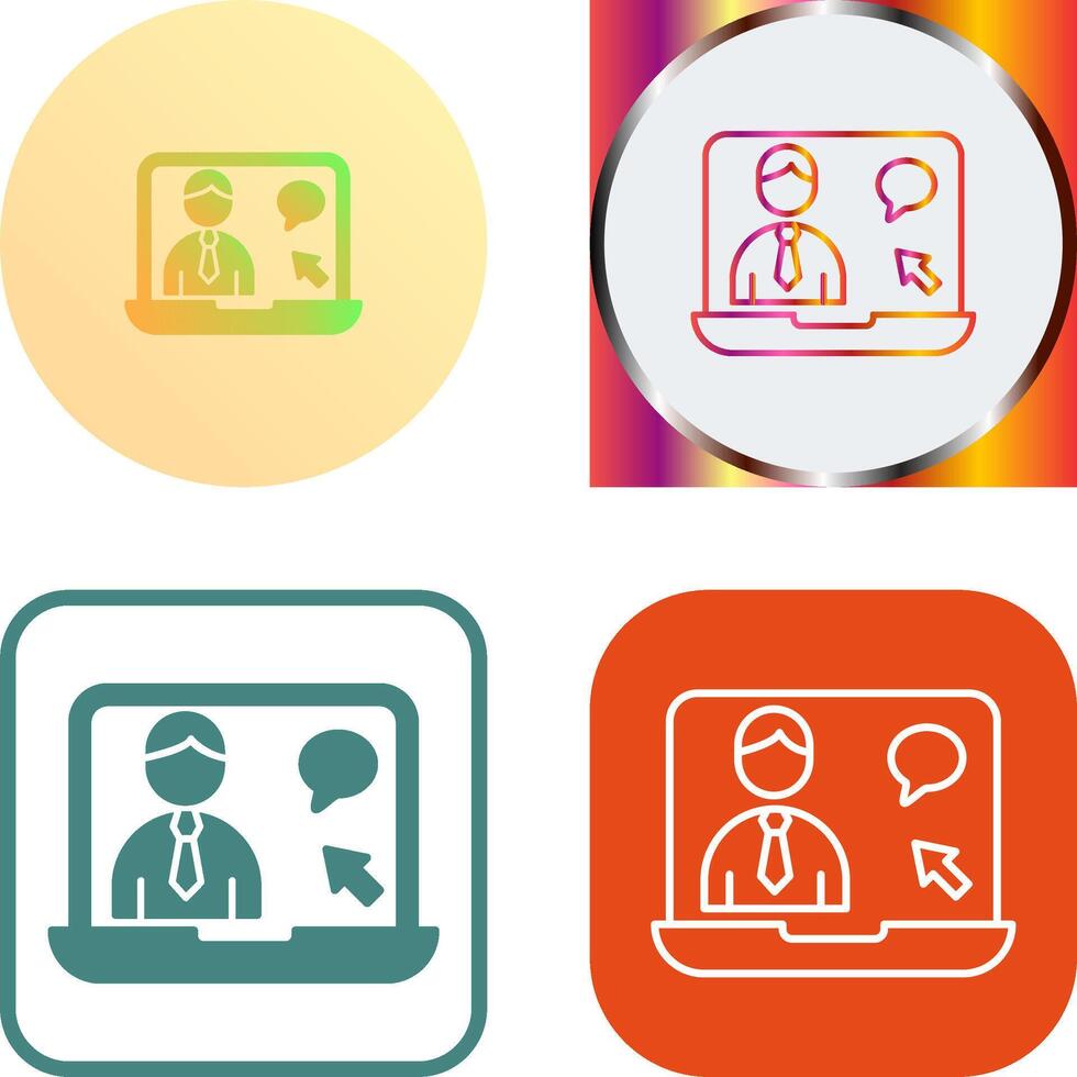 Online Interview Icon Design vector