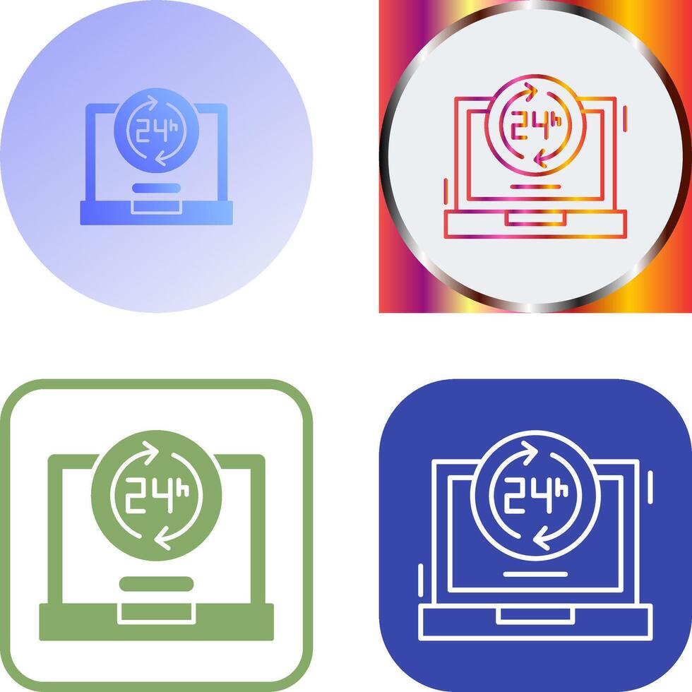 24 Hours Icon Design vector