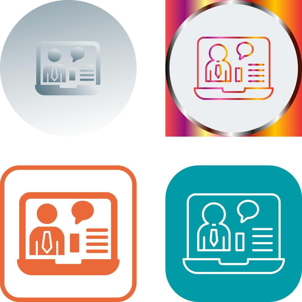 Online Job Interview Icon Design vector