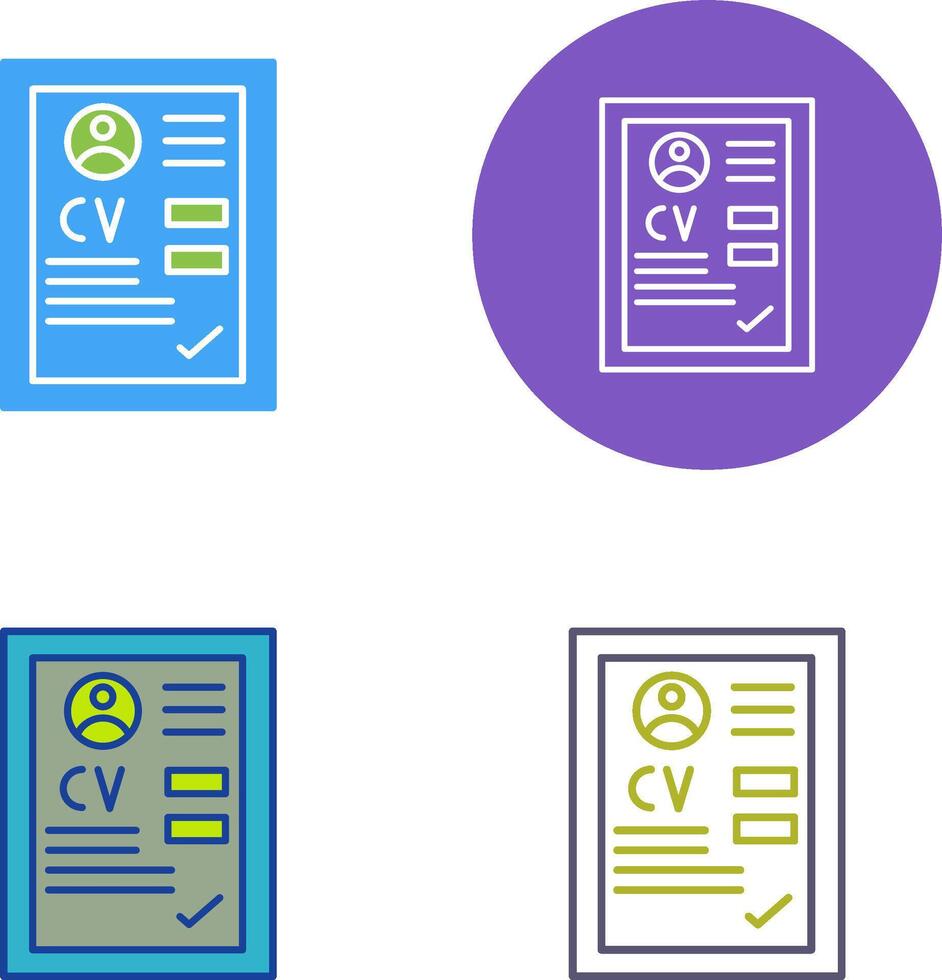 CV Icon Design vector