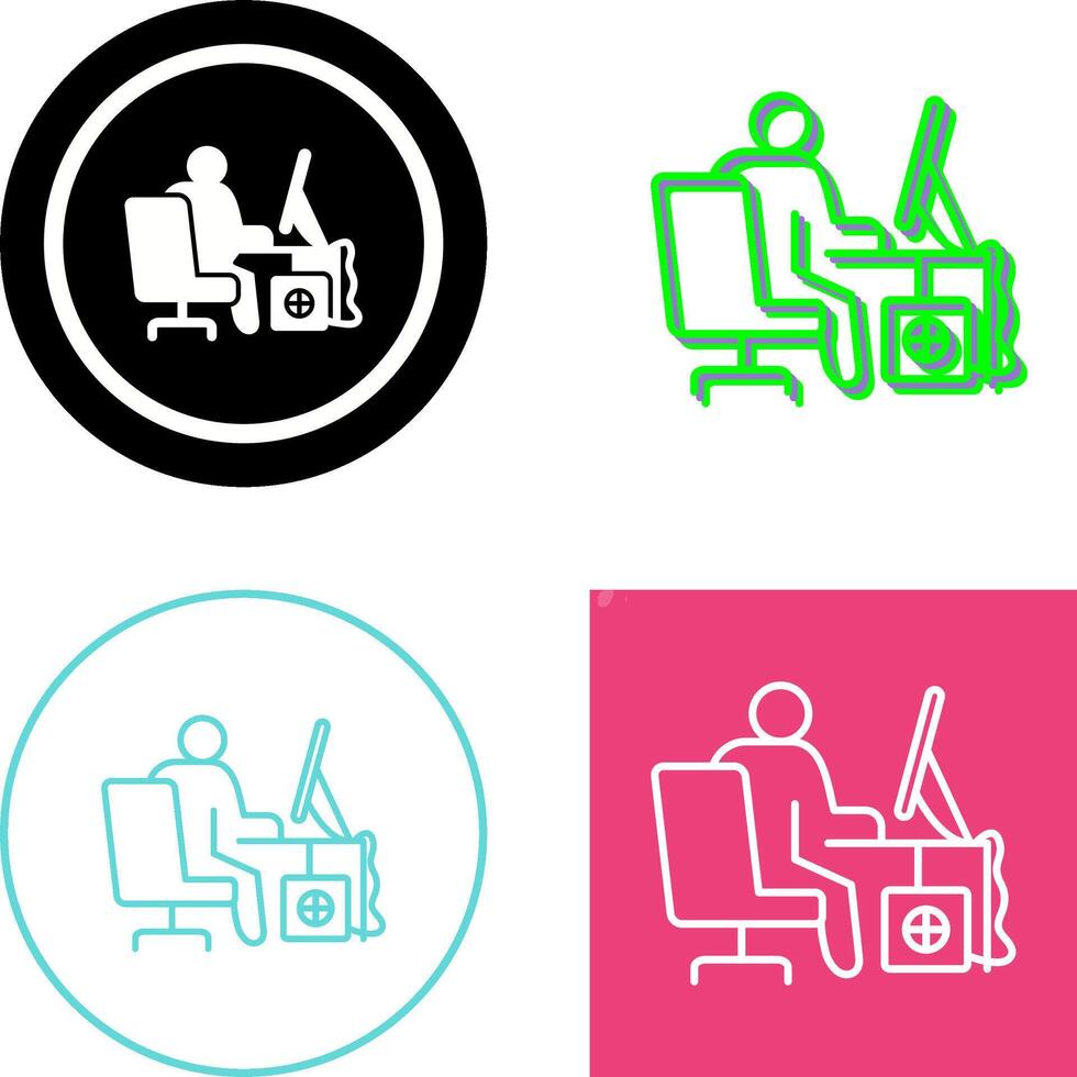 Computer Worker Icon Design vector