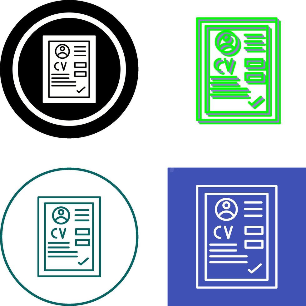 CV Icon Design vector