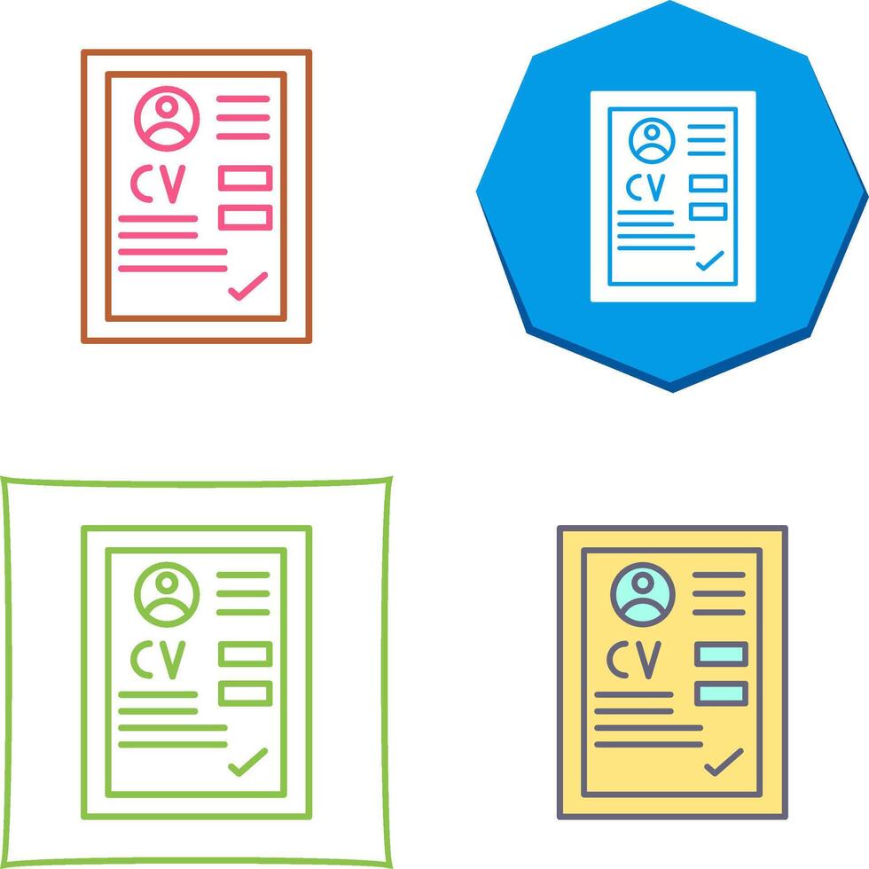 CV Icon Design vector
