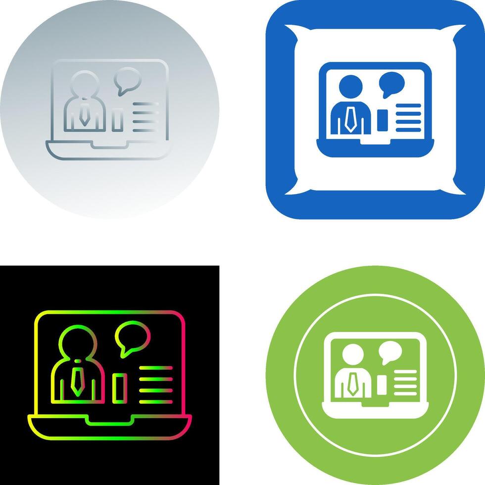 Online Job Interview Icon Design vector