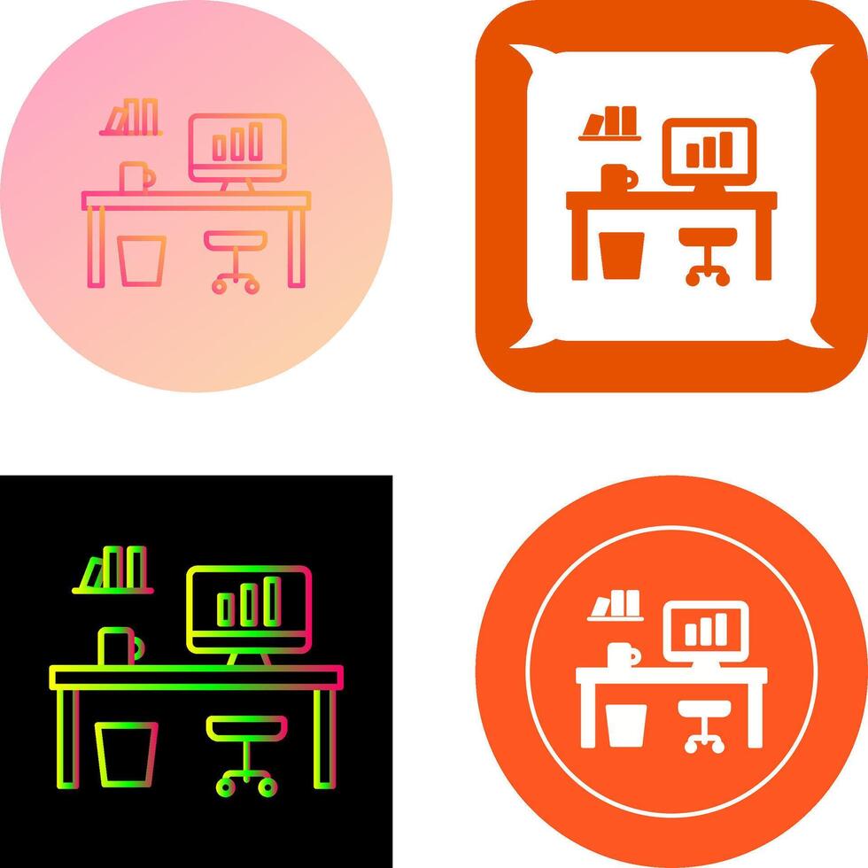 Office Desk Icon Design vector