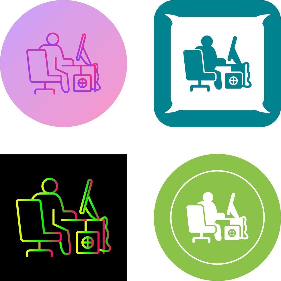 Computer Worker Icon Design vector