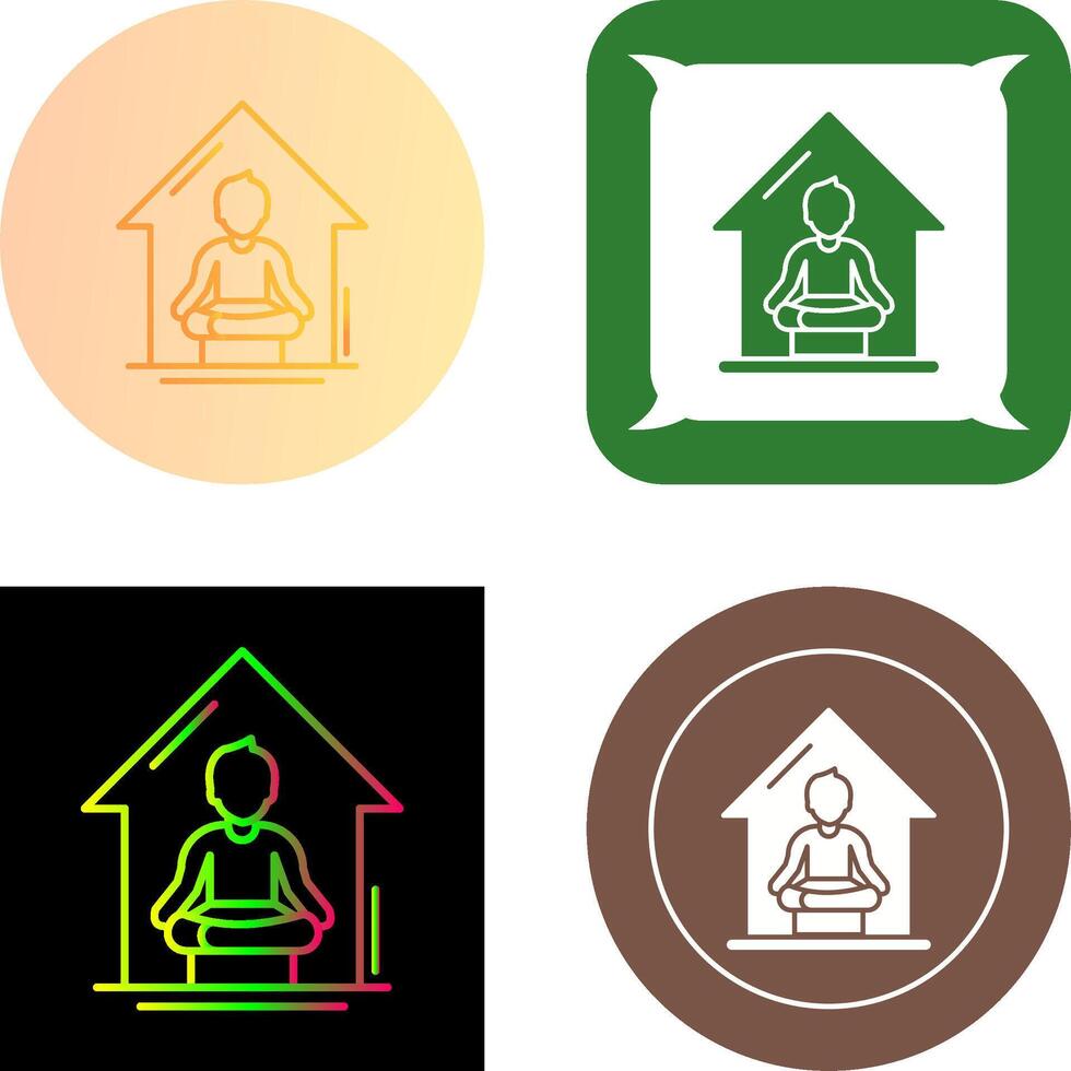 Yoga At home Icon Design vector
