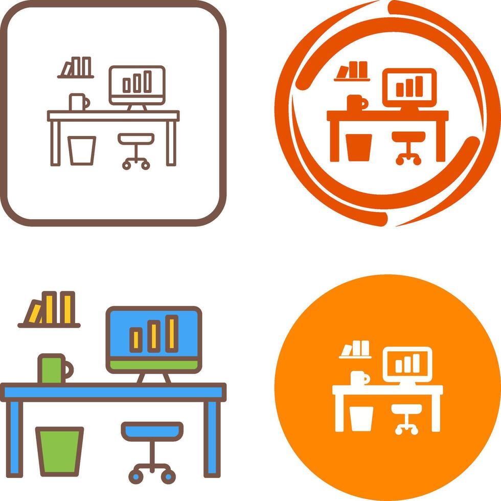 Office Desk Icon Design vector