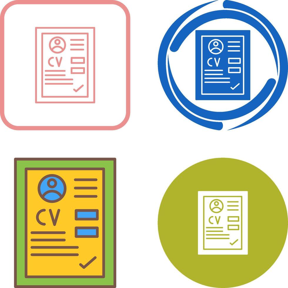 CV Icon Design vector