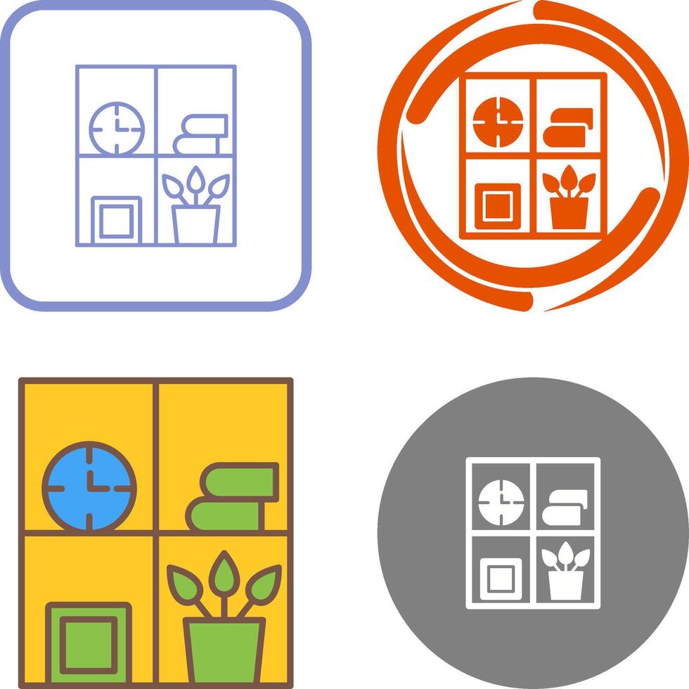 Bookshelf Icon Design vector