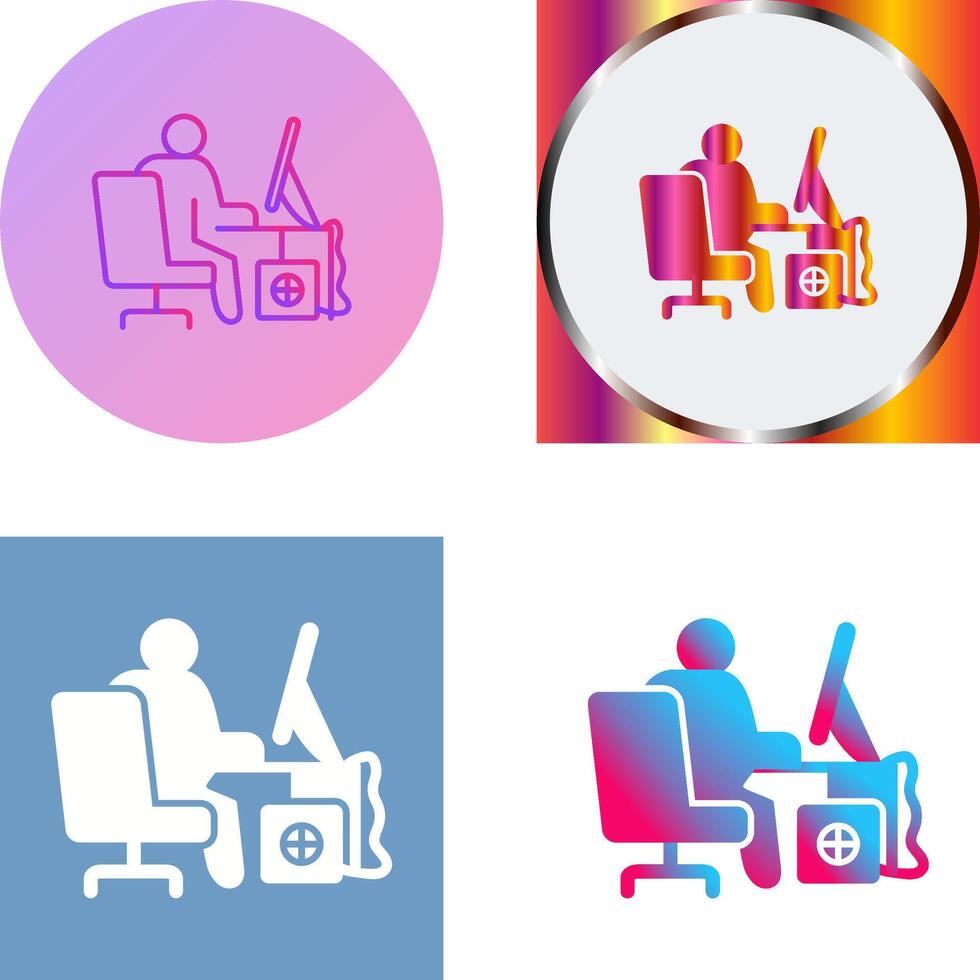 Computer Worker Icon Design vector