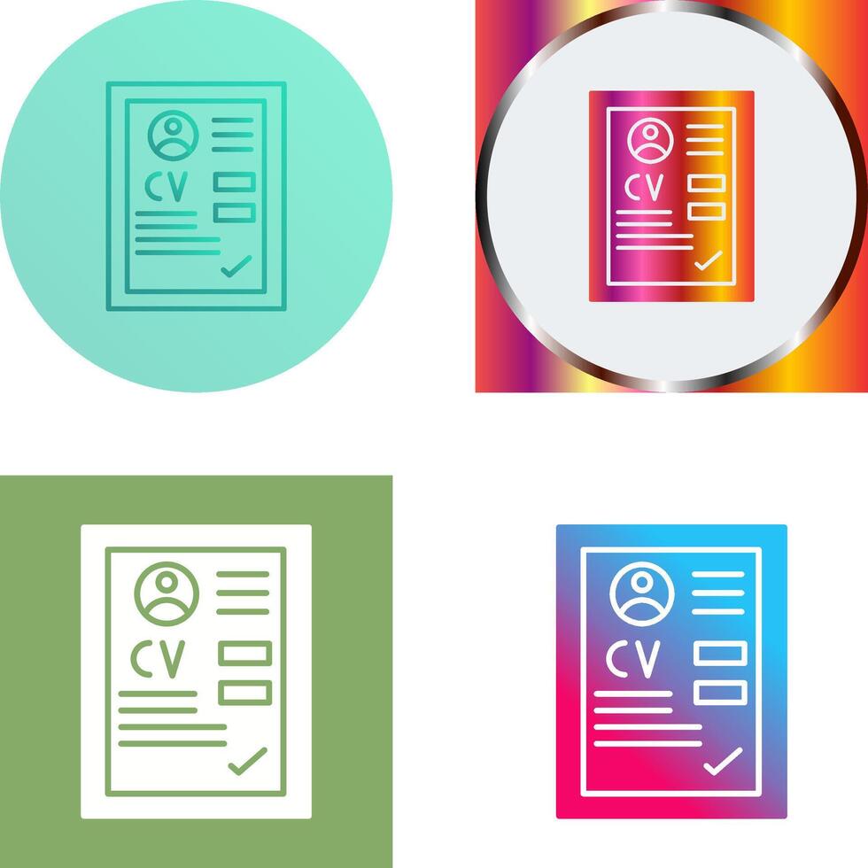 CV Icon Design vector