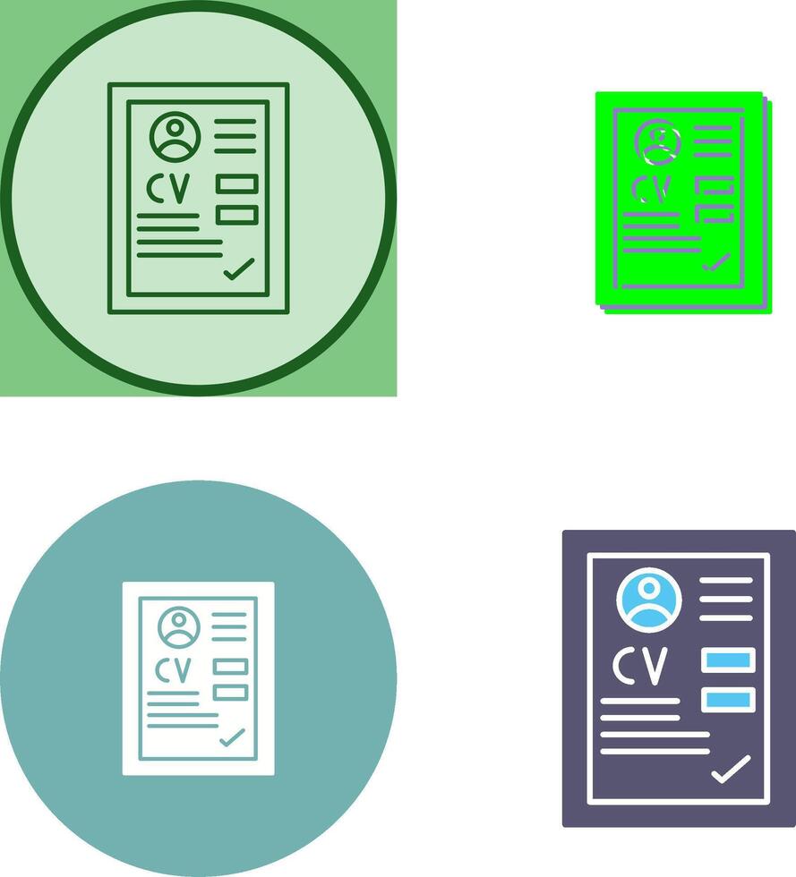 CV Icon Design vector