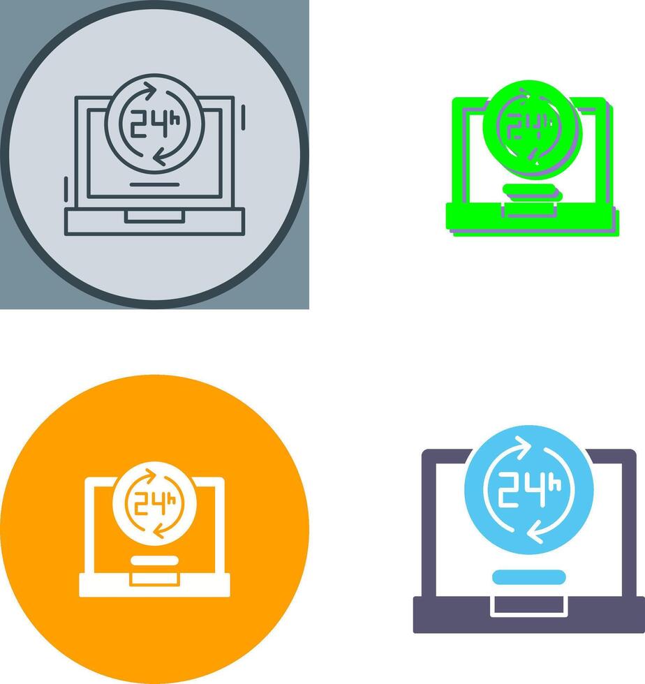 24 Hours Icon Design vector