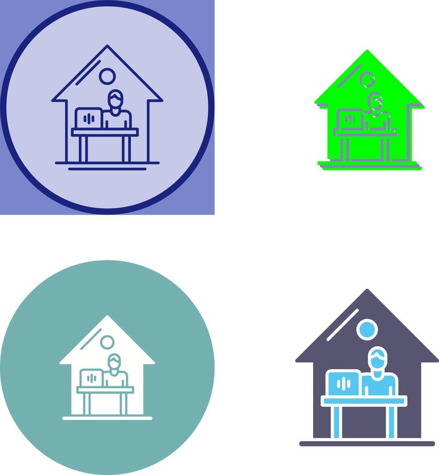 Work At Home Icon Design vector