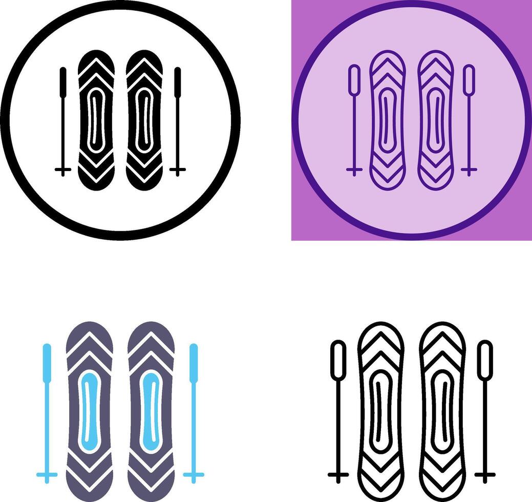Ski Sticks Icon Design vector