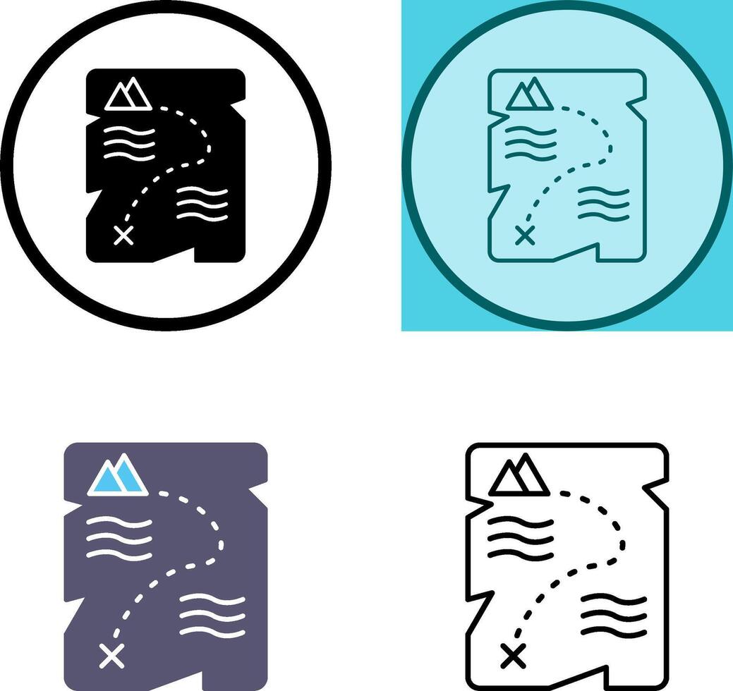 Treasure Map Icon Design vector
