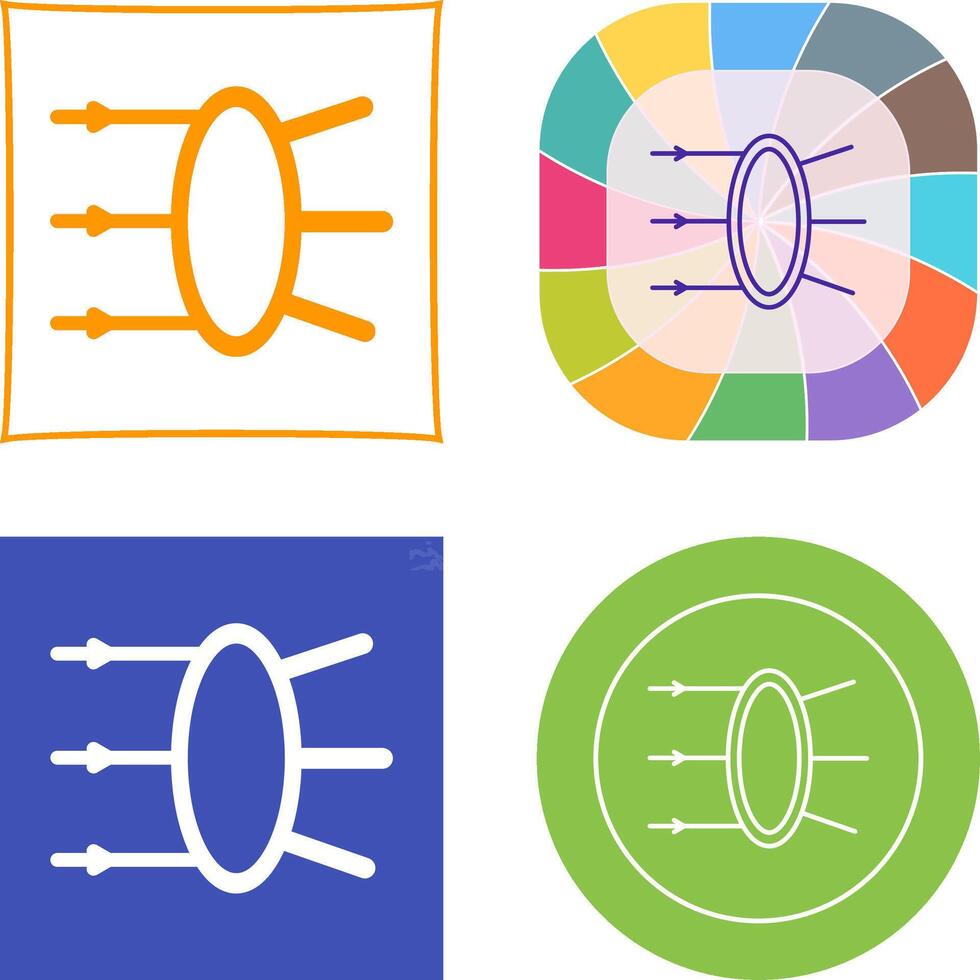 Refraction Icon Design vector