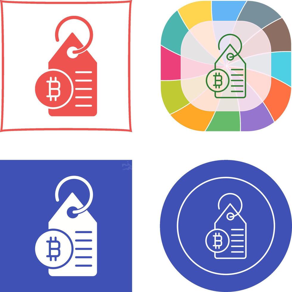 Bitcoin Label Tag Icon Design vector