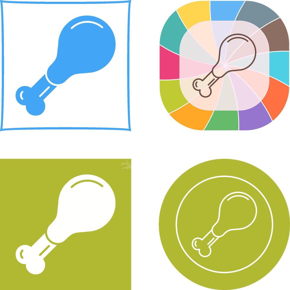 Chicken leg Icon Design vector