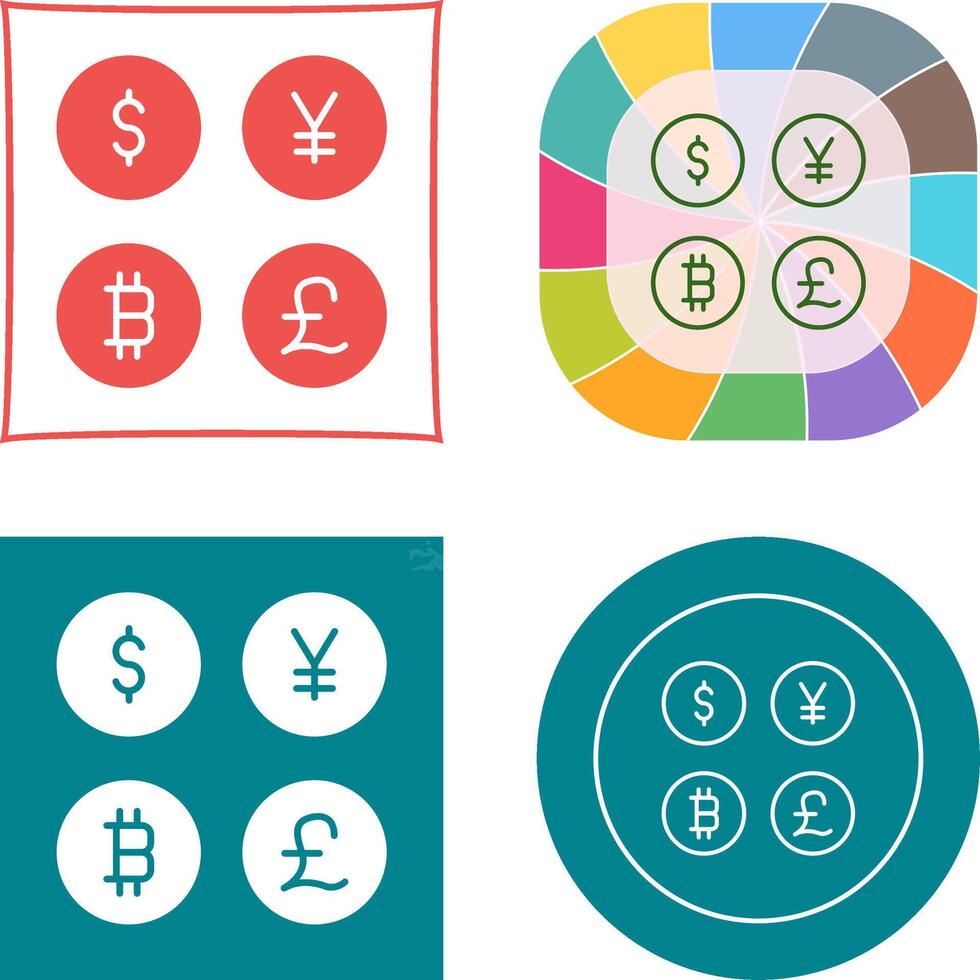 Currency Symbols Icon Design vector