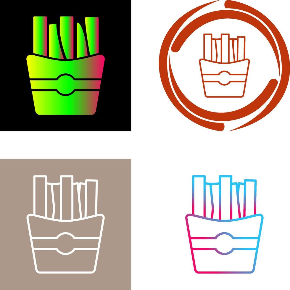 Fries Icon Design vector
