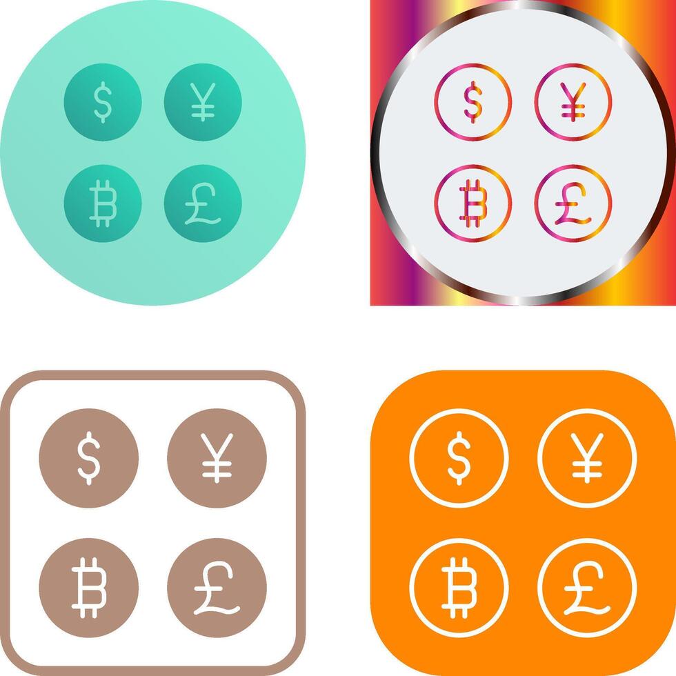 Currency Symbols Icon Design vector