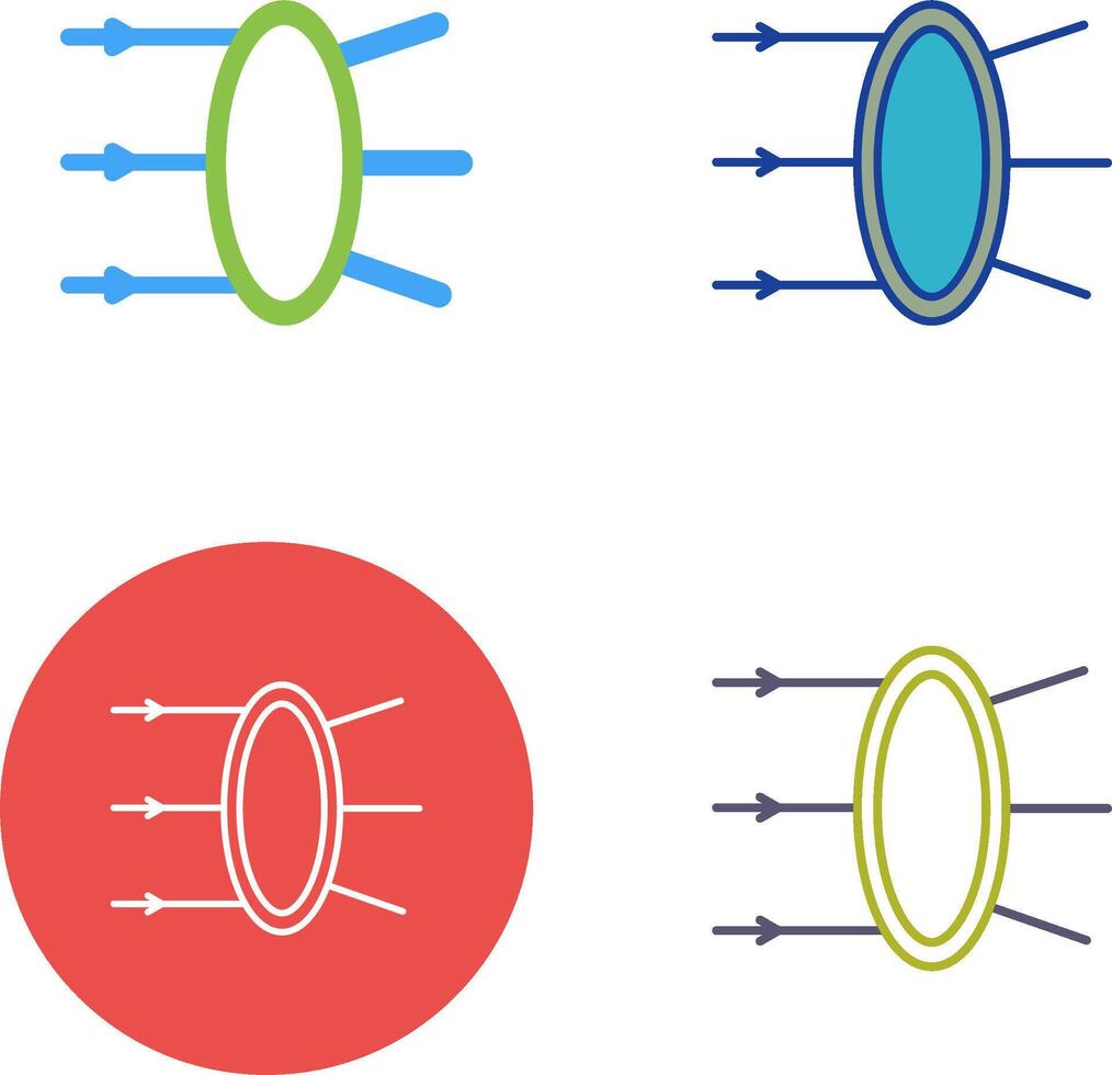 Refraction Icon Design vector