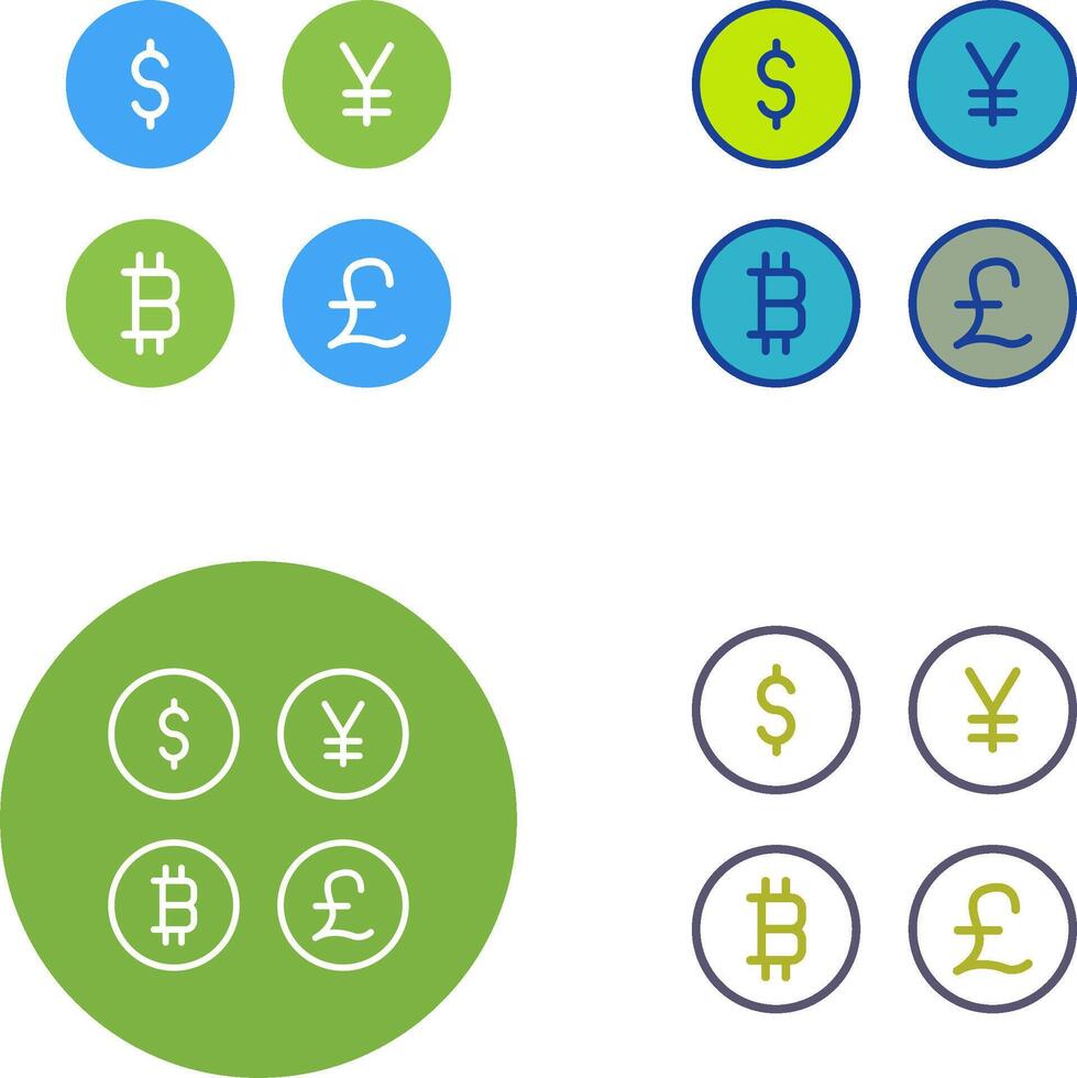 Currency Symbols Icon Design vector