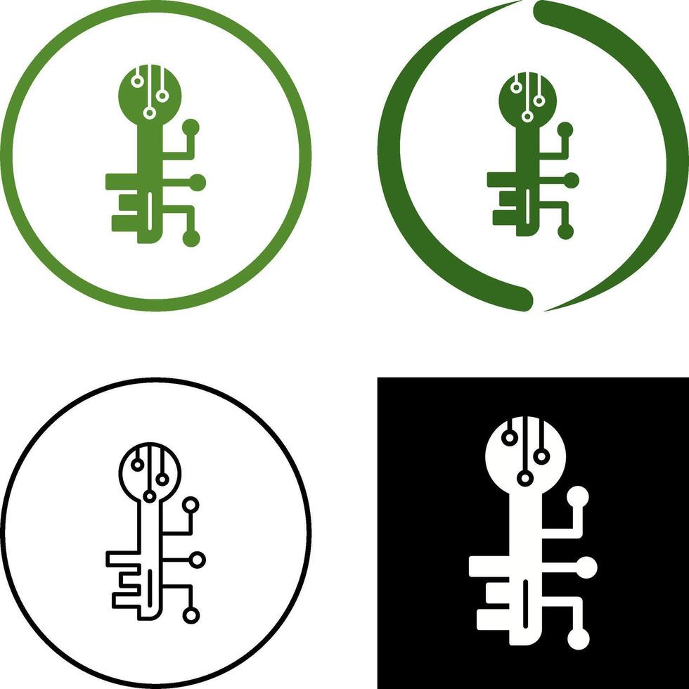 Electronic Key Icon Design vector