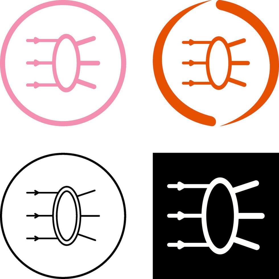 Refraction Icon Design vector