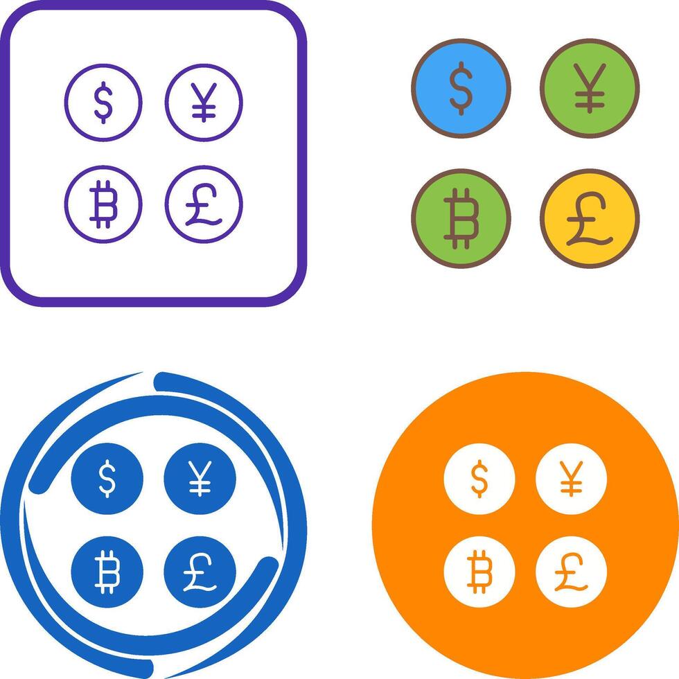 Currency Symbols Icon Design vector