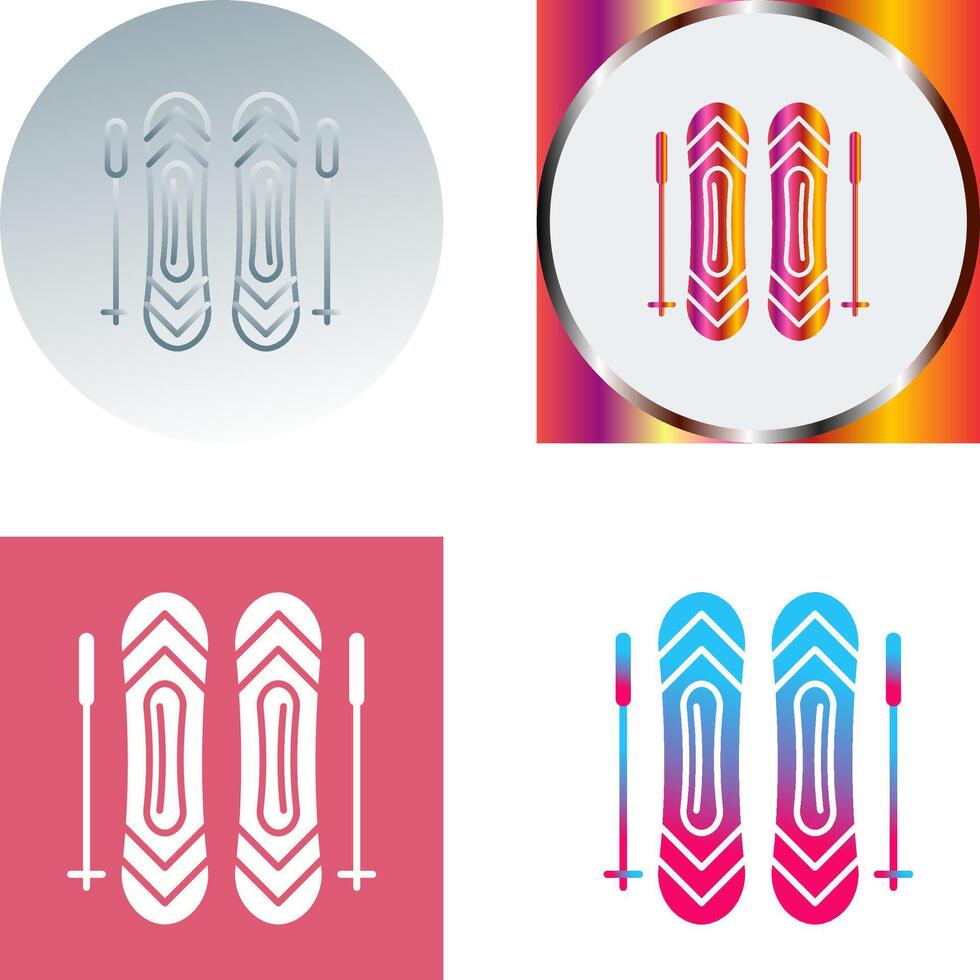 Ski Sticks Icon Design vector