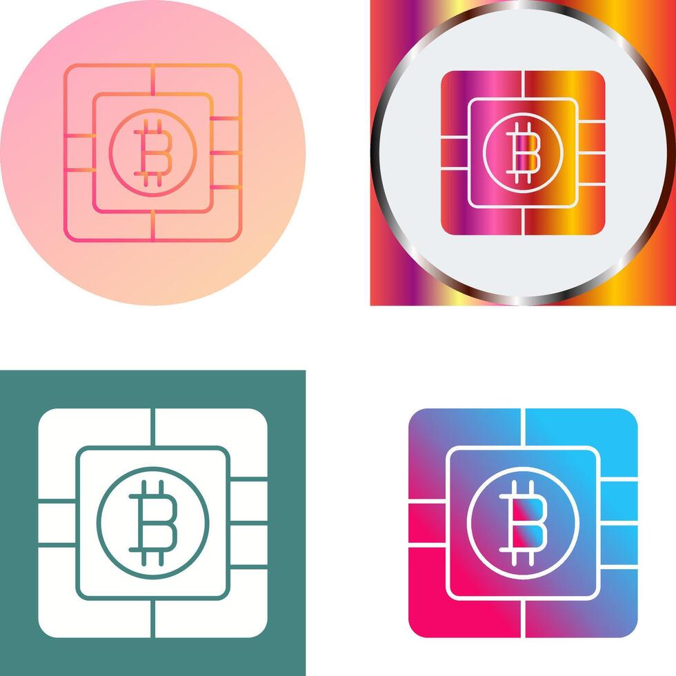 Bitcoin Chip Icon Design vector