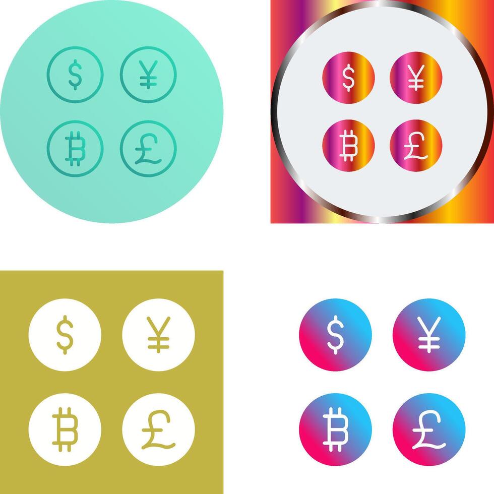 Currency Symbols Icon Design vector