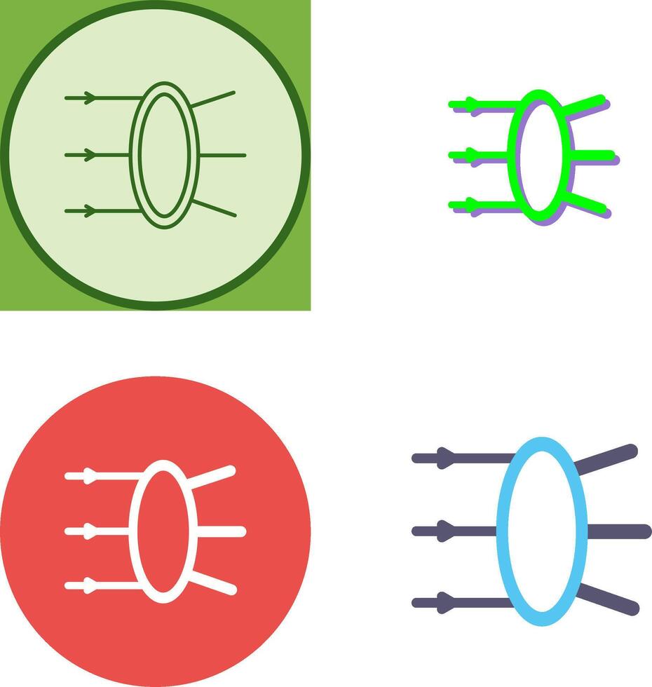 Refraction Icon Design vector