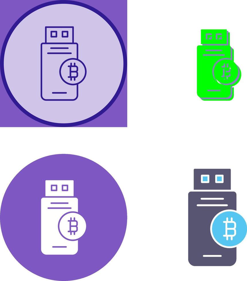 Bitcoin Usb Device Icon Design vector