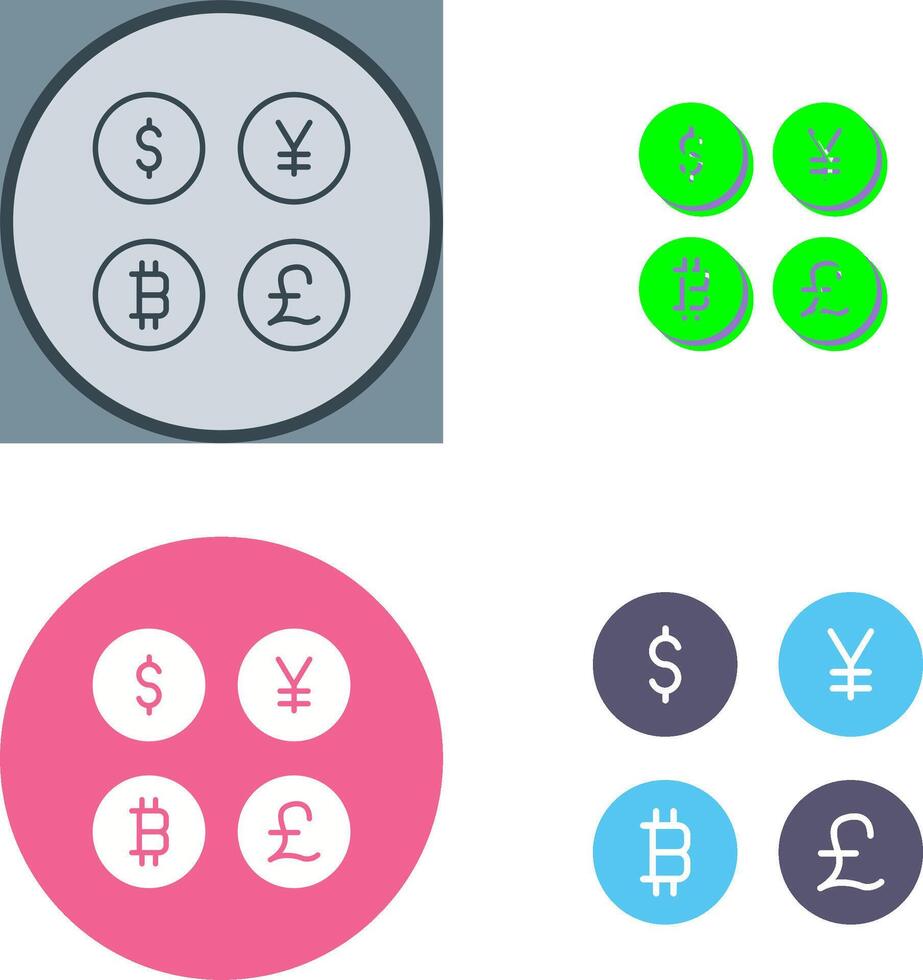Currency Symbols Icon Design vector